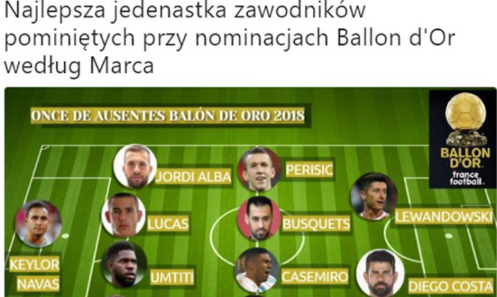 NAJLEPSZA XI piłkarzy, którzy nie są nominowani do Ballon d'Or